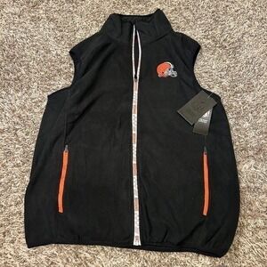 Cleveland Browns Sweater Vest Mens Medium‎ Black Orange NFl Apparel Football NEW